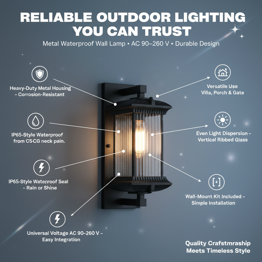 LumaGuard™ Modern Waterproof Outdoor Metal Wall Lamp